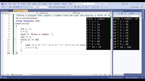 Write A Program That Inputs A Number From The User And Display A Table