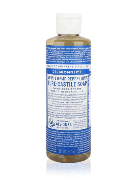 Dr Bronners Pure Castile Liquid Soap Peppermint 237ml Healthy