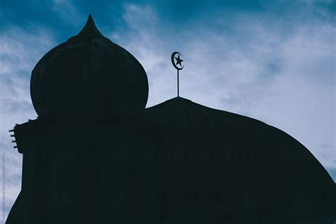 "Mosque Dome With Crescent Moon And Star Islam Symbol At Dusk" by ...