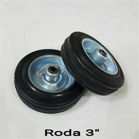 Jual Roda Troli 3 Wheel Only Roda Karet Etalase Gerobak Trolley 3 Inch