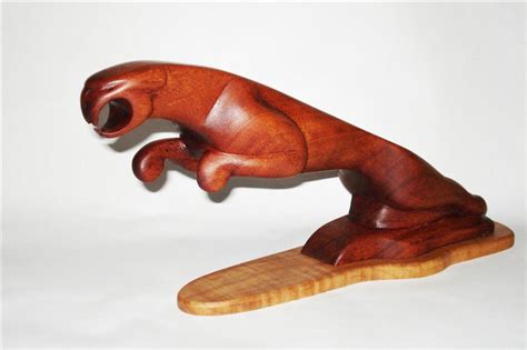 Jaguar Sculpture John Shortell Carved Eagles Wood Art