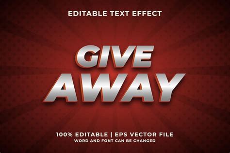 Premium Vector Giveaway Text Effect Premium Vector