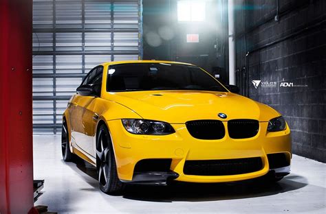 Screaming Yellow BMW M3 Fitted With Black ADV1 Rims — CARiD.com Gallery