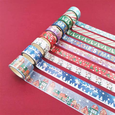 Merry Christmas Silver Foil Washi Tape Set 15mmx5m Snowflake Etsy