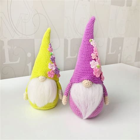 Crochet Gnome Pattern Amigurumi Pattern Pdf Spring Gnomes Etsy