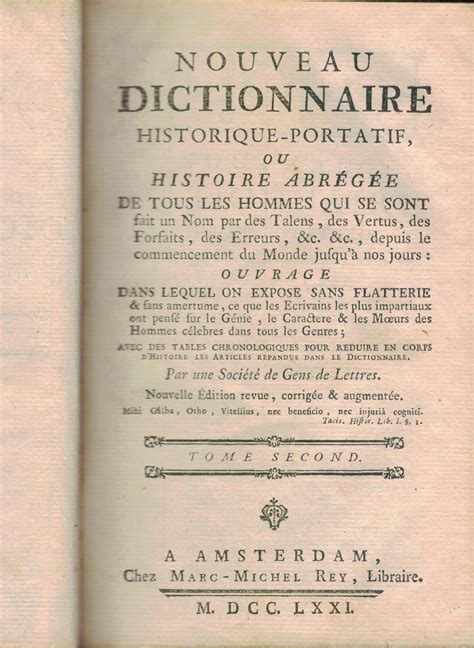 Nouveau dictionnaire historique portatif ou histoire abrégée de tous