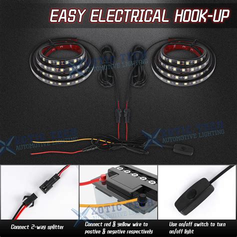 2x 60 LED Bar Truck Bed Cargo Work Lighting Kit Strips For Ford Chevy