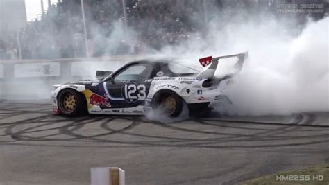 Mazda Rx 7 With A 26b Four Rotor Drifting At Goodwood Fos Engine Swap