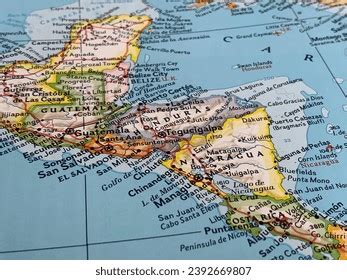 Map Central America Guatemala Nicaragua Honduras Stock Photo 2392669807 ...