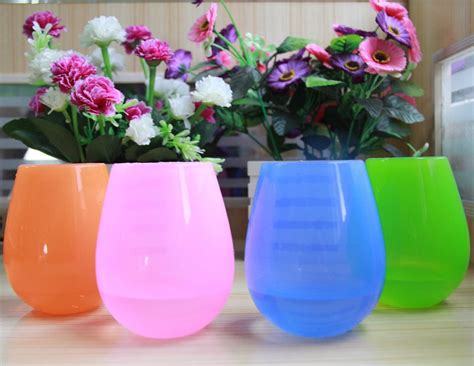 Jypc Unbreakable Silicone Stemless Wine Glass 12 Oz 4 Colors Set Of