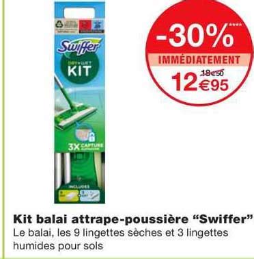 Promo Kit Balai Attrape poussière swiffer chez Monoprix iCatalogue fr