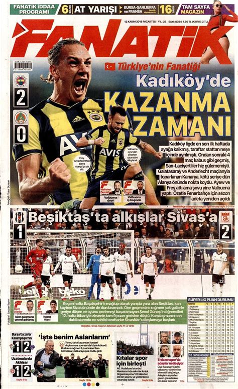 Fanatik Gazetesi 12 Kasım 2018 Anasayfası - Haber3