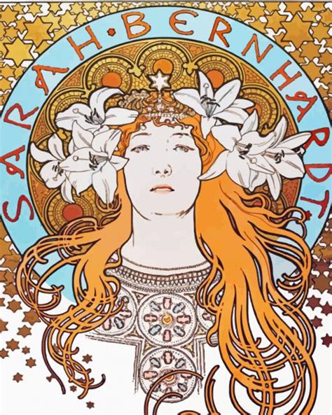 Sarah Bernhardt Alphonse Mucha Paint By Numbers Numeral Paint Kit