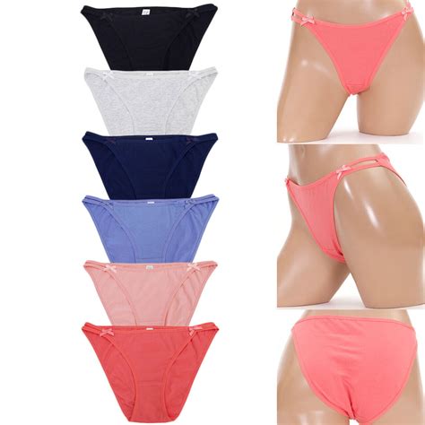 12 Pack Women S Cotton Stretch Sexy Side Strap Bikini Panty Underwear EBay