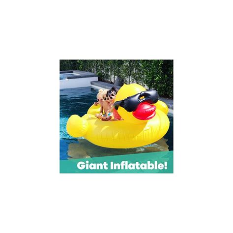 Game 5007 Giant Derby Duck With Pump Inflatable Pool Float Quick Fill Valves Built In Cup