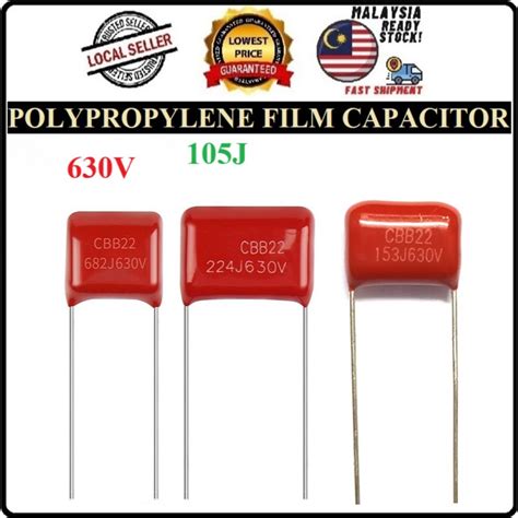 CBB22 Film Capacitor / Condenser 630V 105J 10mm 100nF 100-nF CBB22 ...