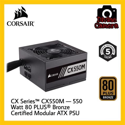 Corsair CX Series CX550M — 550 Watt 80 PLUS® Bronze Certified Modular ...