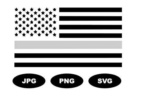 Thin Grey Line Corrections Officer Flag SVG PNG Etsy