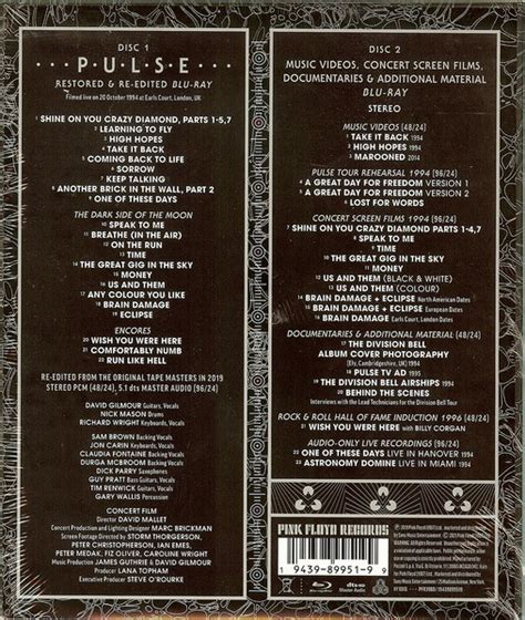 Pink Floyd Pulse Deluxe Edition America Dvd