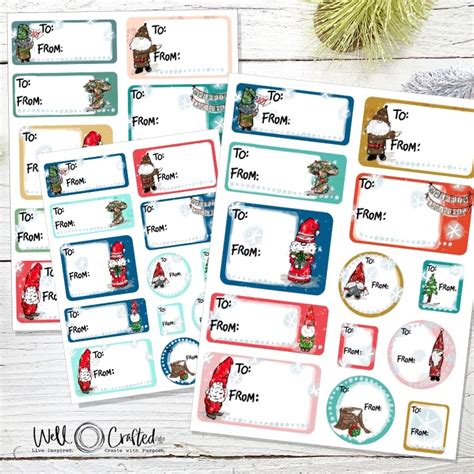 Christmas Gnome Gift Tag Sticker with a Cricut - Well Crafted Studio