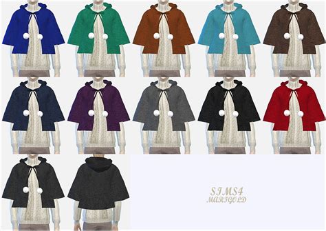 Sims4 Marigod Male Hood Cape Coat 후드 케이프 코트 남성 의상 Sims 4 Cc Cas Pinterest Sims And Hoods