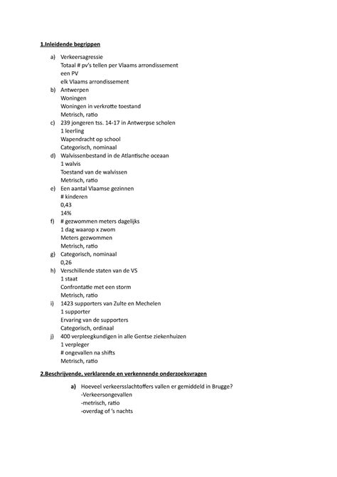 Taak Statistiek Taak Oefening Uitleg Begrippen A
