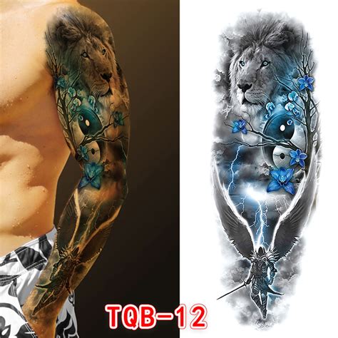 Ljstore Men Arm Tattoo Temporary Tattoos Sticker Fake Tatoo Hot 3D Art Waterproof Stickers Home