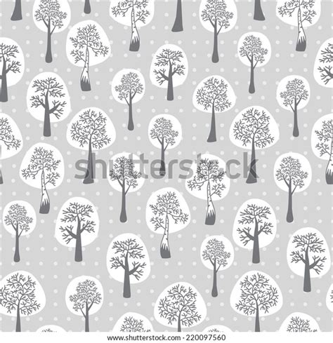 Seamless Winter Forest Background Vector Illustration Stock Vector