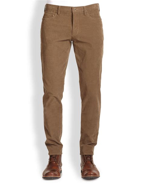 Vince Stretch Cotton Corduroy Pants In Brown For Men Tobacco Lyst