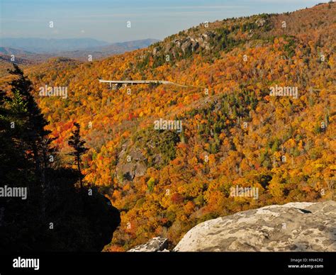 Linn Cove Viaduct Seen From Rough Ridge Tanawha Trail Blue Ridge