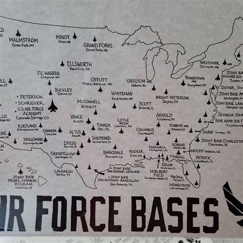 US Air Force Bases Map | Us air force bases, Air force basic training ...