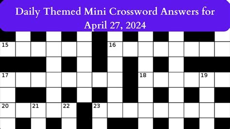 Daily Themed Mini Crossword Answers For April News