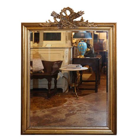 French Crested Gold Mirror With Bird Foxglove Antiques Galleries