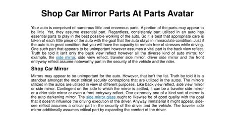 Ppt Find Top Brand Mirrors Parts At Parts Avatar Powerpoint