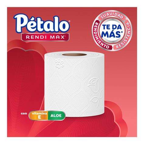 Papel higiénico Pétalo Rendimax 4 rollos con 320 hojas dobles c u