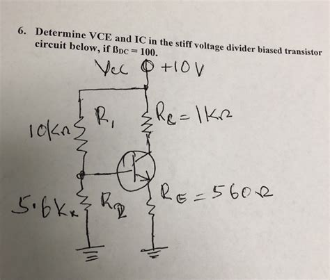 Solved 6 Determine Vce And Ic In The Stiff Voltage Divider