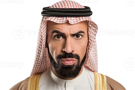 Ai Generated Arab Man Face Portrait With Transparent Background