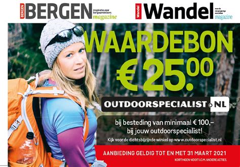 Waardebon Outdoorspecialist Wandelmagazine Nu