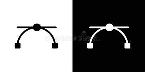 Bezier Curve Icons Set Designer Work Tools Stock Vector Illustration