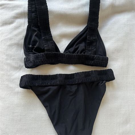 SIR Ruched Triangle Bikini Black 1 Rrp 200 Worn A Depop