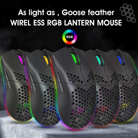 HXSJ T66 RGB 2 4G Wireless Gaming Mouse RGB Lighting Charging Mouse