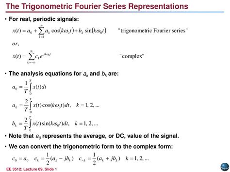 Ppt Lecture 09 The Trigonometric Fourier Series Powerpoint