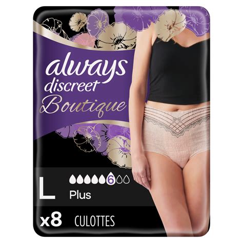 ALWAYS Discreet Boutique Culottes Incontinence Plus Taille L 8 Culottes