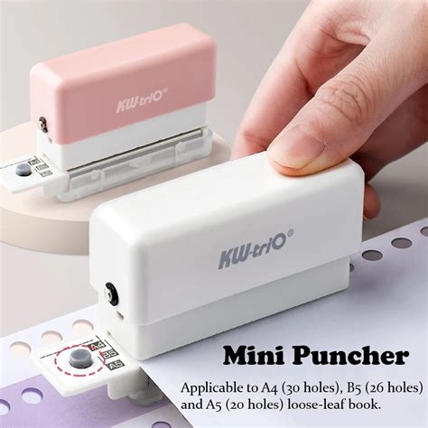 Cute Ring Punch Mini Paper Puncher A4 B5 A5 Loose Leaf Hole Manual