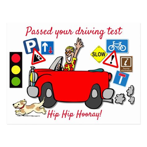 Comic Passed Your Driving Test Postcard Zazzle