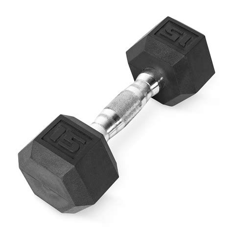 Cap Barbell 15lb Rubber Hex Dumbbell Single