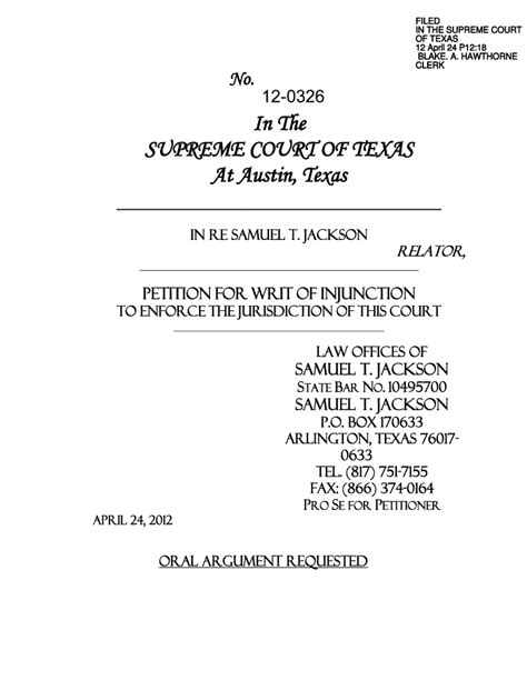 Fillable Online Supreme Courts State Tx 12 April 24 P1218 Fax Email