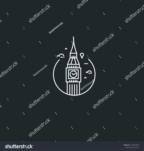 A Clock Tower Hand Drawn Big Ben London Royalty Free Stock Vector