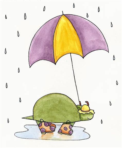 How To Draw A Rain Turtle At How To Draw