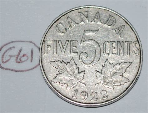 Canada 1922 5 Cents George V Canadian Nickel Lot G61 Etsy Canada